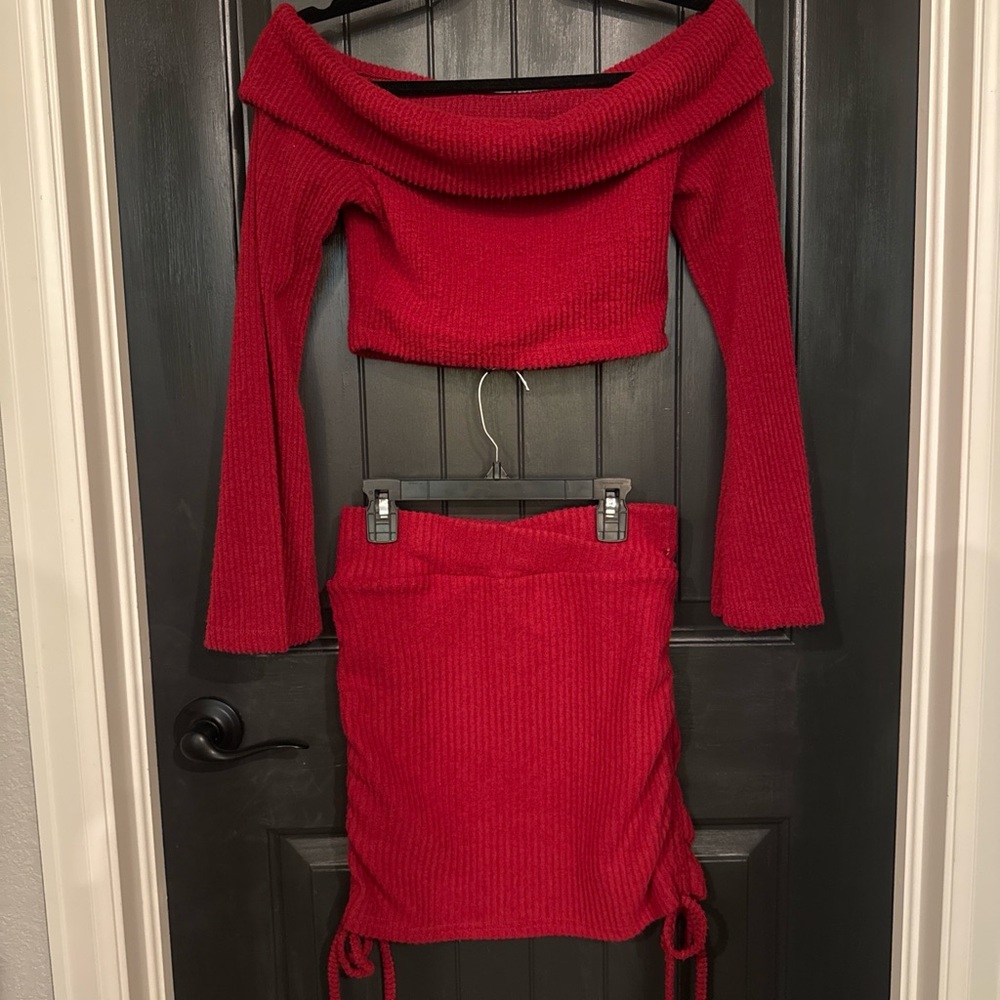 SHEIN Scarlet Knit Skirt Set